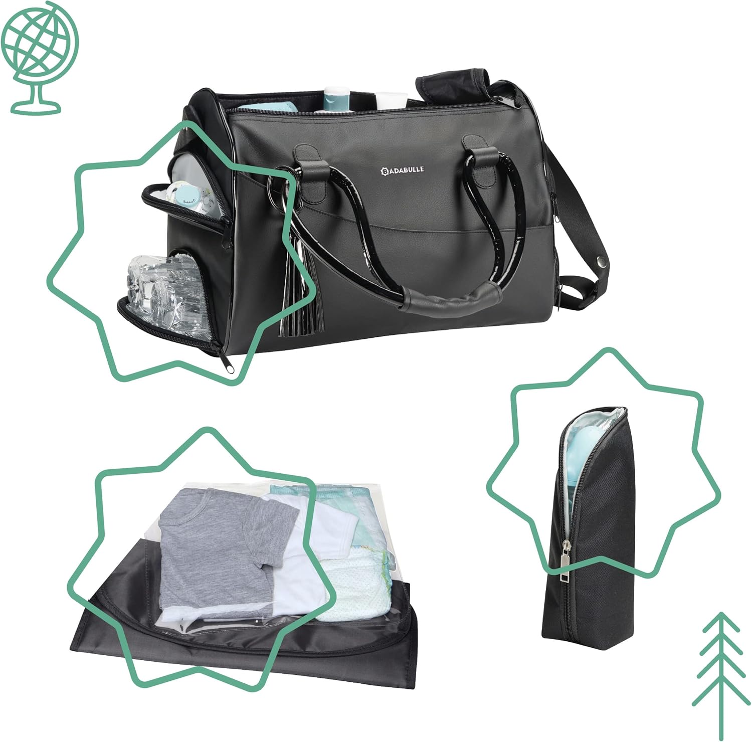 Badabulle Glossy Changing Bag Black | Prenatal, Babies, Nusring, Cybex, Avent Diaper Bag