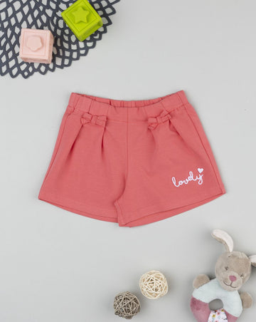 Prenatal Coral shorts for girls with lettering