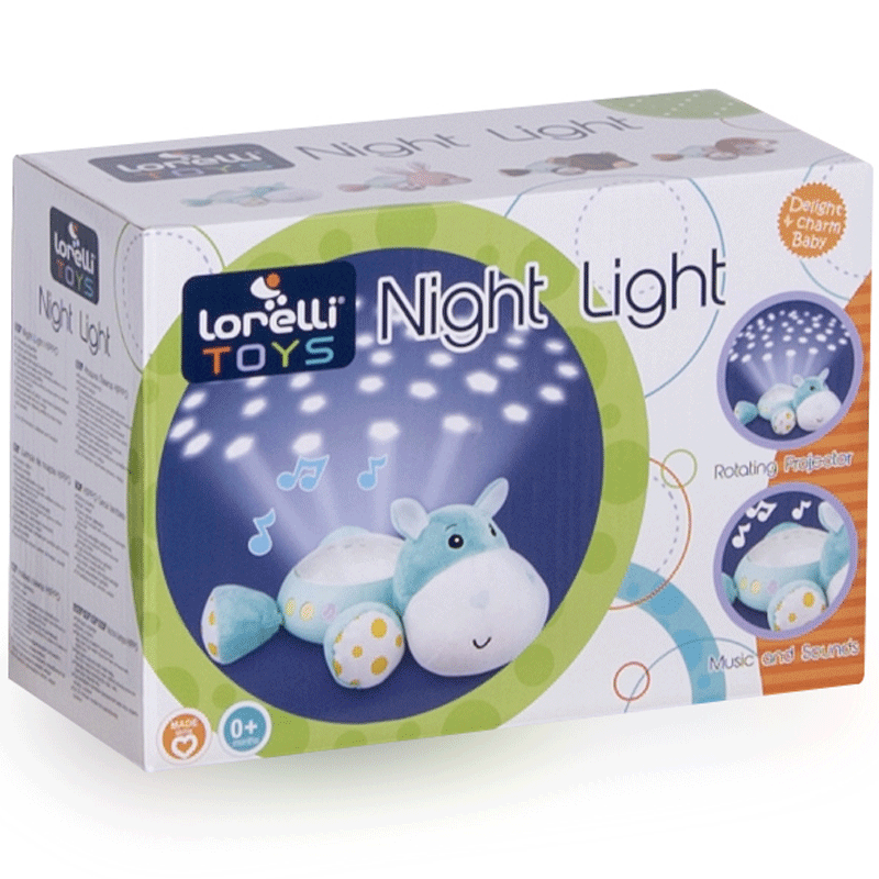 Lorelli Hippopotamus Night Light - Sky Blue | Prenatal, Babies, Nusring, Cybex, Avent Night Light