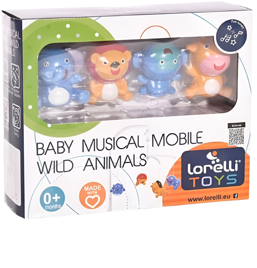 Lorelli Wild Animals Music Mobile - White | Prenatal, Babies, Nusring, Cybex, Avent Crib Mobile