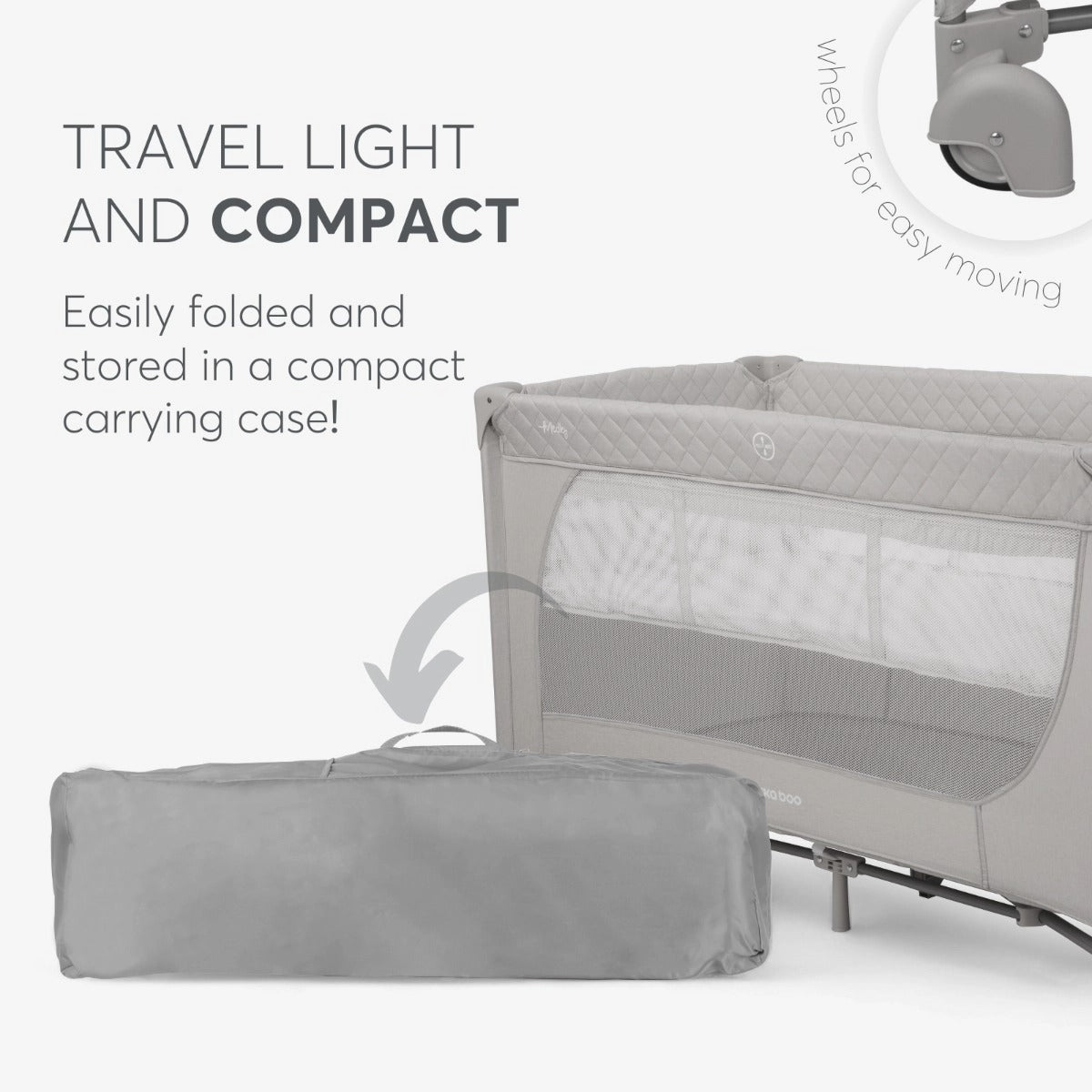 Kikkaboo Medley Baby Cot Two Levels - Grey | Prenatal, Babies, Nusring, Cybex, Avent Cot