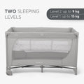 Kikkaboo Medley Baby Cot Two Levels - Grey | Prenatal, Babies, Nusring, Cybex, Avent Cot