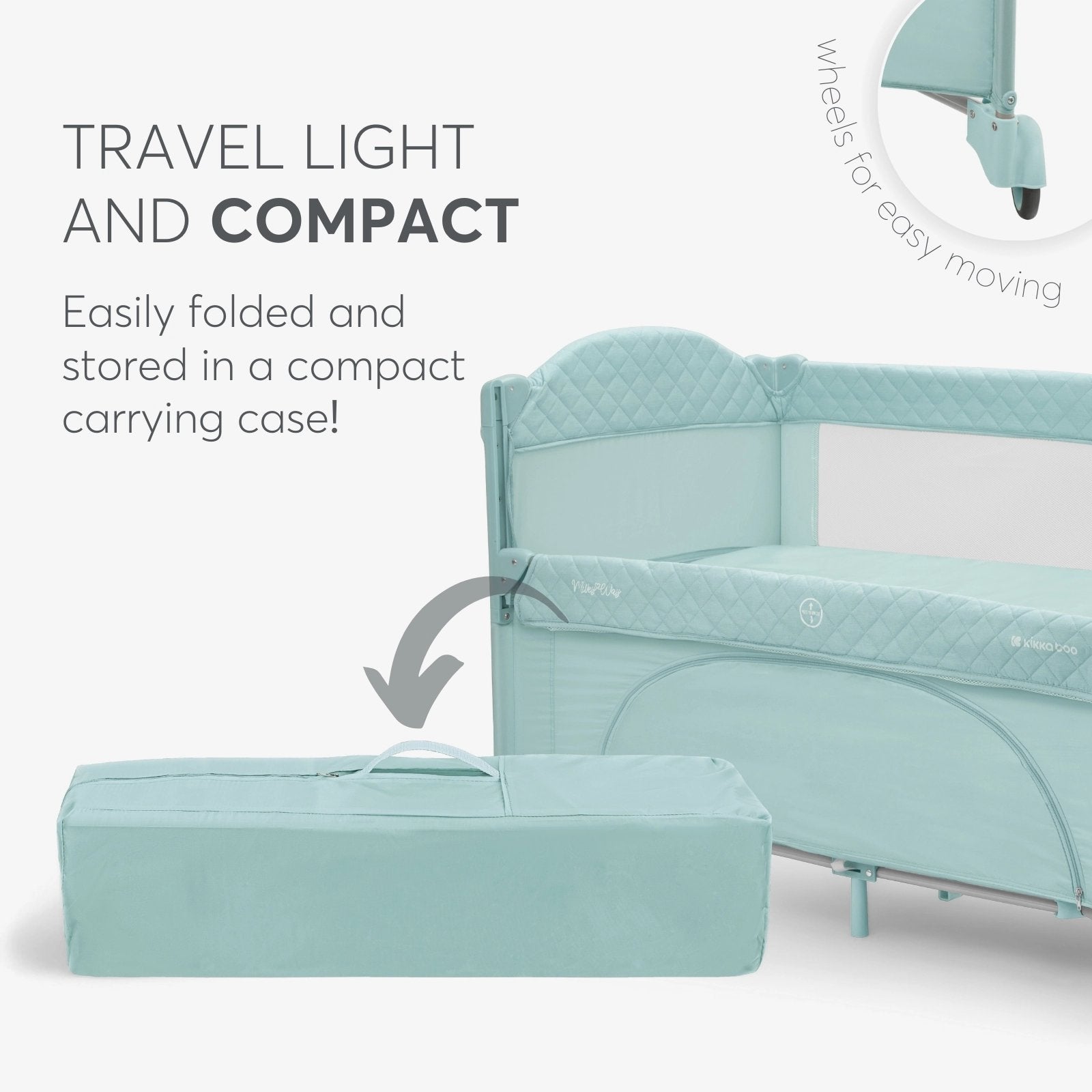 Kikkaboo Milky Way Baby Cot 2 Levels - Travel Cot with