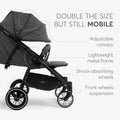 Kikkaboo Happy 2 Twin Stroller - Dark Grey | Prenatal, Babies, Nusring, Cybex, Avent Twin Stroller