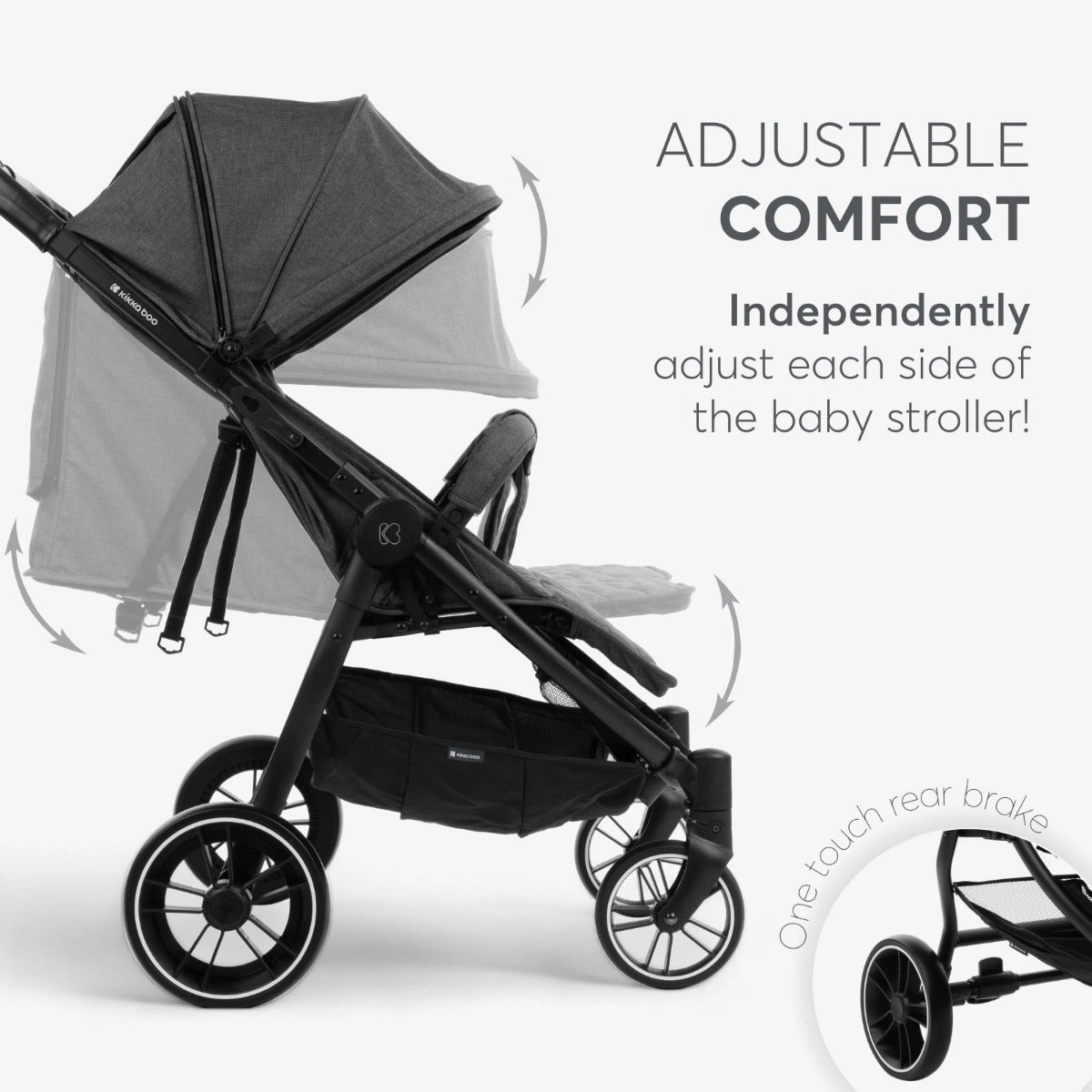 Kikkaboo Happy 2 Twin Stroller - Dark Grey | Prenatal, Babies, Nusring, Cybex, Avent Twin Stroller