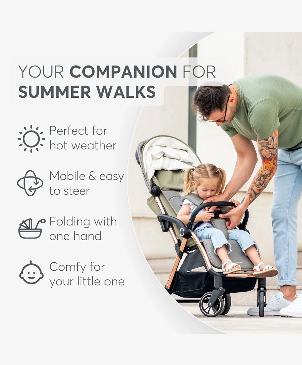 Kikkaboo Autofolding Pushchair Eden - Olive | Prenatal, Babies, Nusring, Cybex, Avent Stroller
