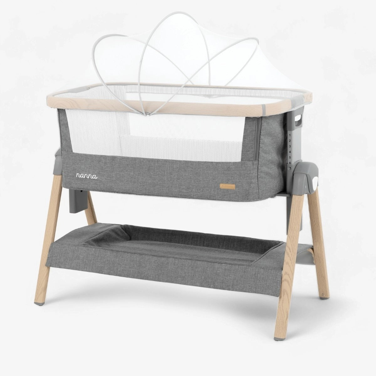 Kikkaboo Nanna Bedside Crib - Dark Grey | Prenatal, Babies, Nusring, Cybex, Avent Bedside Crib