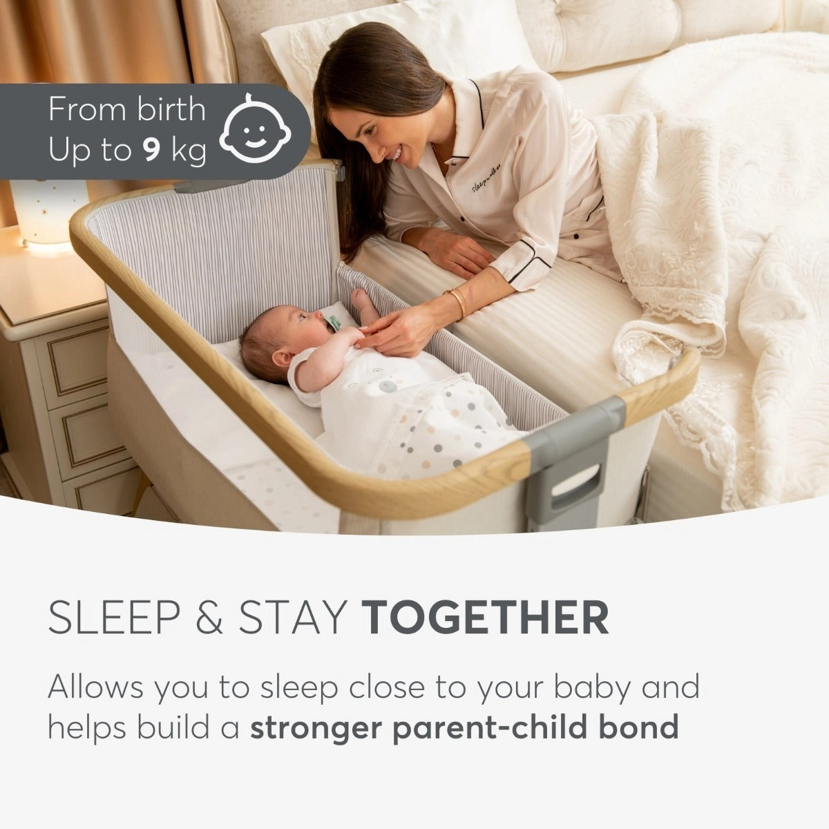 Kikkaboo Nanna Bedside Crib - Dark Grey | Prenatal, Babies, Nusring, Cybex, Avent Bedside Crib