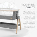 Kikkaboo Nanna Bedside Crib - Dark Grey | Prenatal, Babies, Nusring, Cybex, Avent Bedside Crib