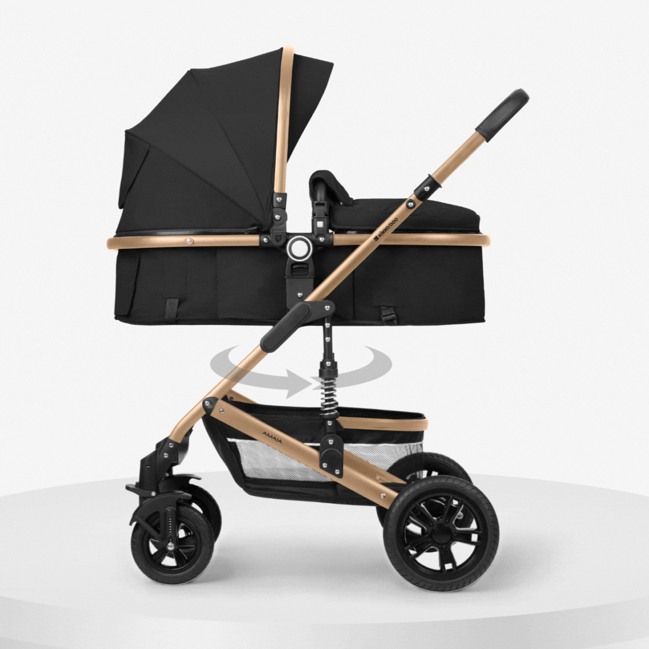 Kikkaboo Amaia 3-in-1 Travel System Stoller with Transferable Seat - Black | Prenatal, Babies, Nusring, Cybex, Avent Travel System