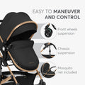Kikkaboo Amaia 3-in-1 Travel System Stoller with Transferable Seat - Black | Prenatal, Babies, Nusring, Cybex, Avent Travel System
