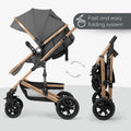 Kikkaboo Amaia Stroller 3-in-1 With Transformable Seat Grey | Prenatal, Babies, Nusring, Cybex, Avent Stroller