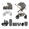 Kikkaboo Amaia Stroller 3-in-1 With Transformable Seat Grey | Prenatal, Babies, Nusring, Cybex, Avent Stroller