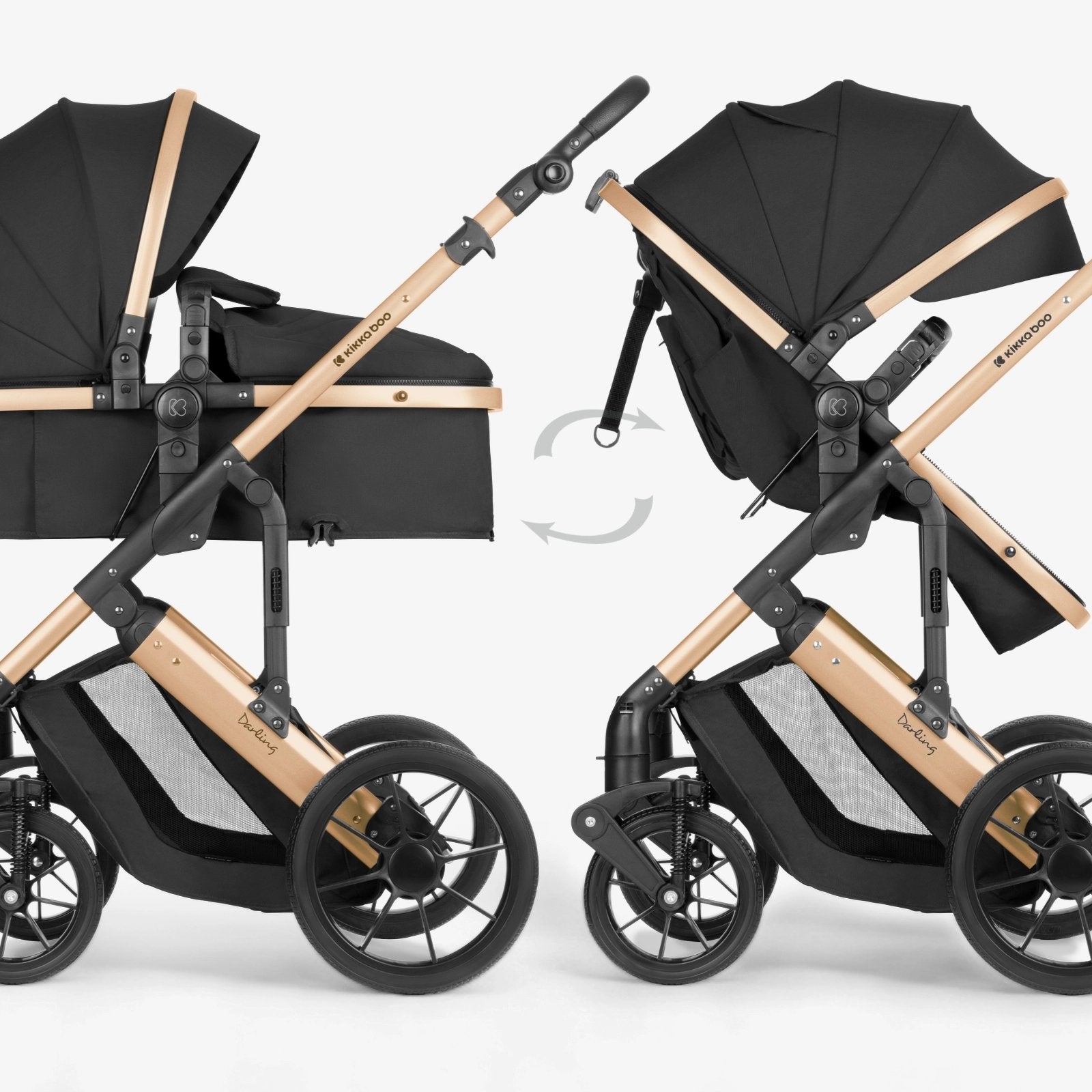 Kikkaboo Darling Stroller 3-in-1 With Transformable Seat Black | Prenatal, Babies, Nusring, Cybex, Avent Stroller