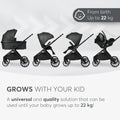 Kikkaboo Tiffany Stroller 2-in-1 with Carrycot - Dark Grey | Prenatal, Babies, Nusring, Cybex, Avent Stroller
