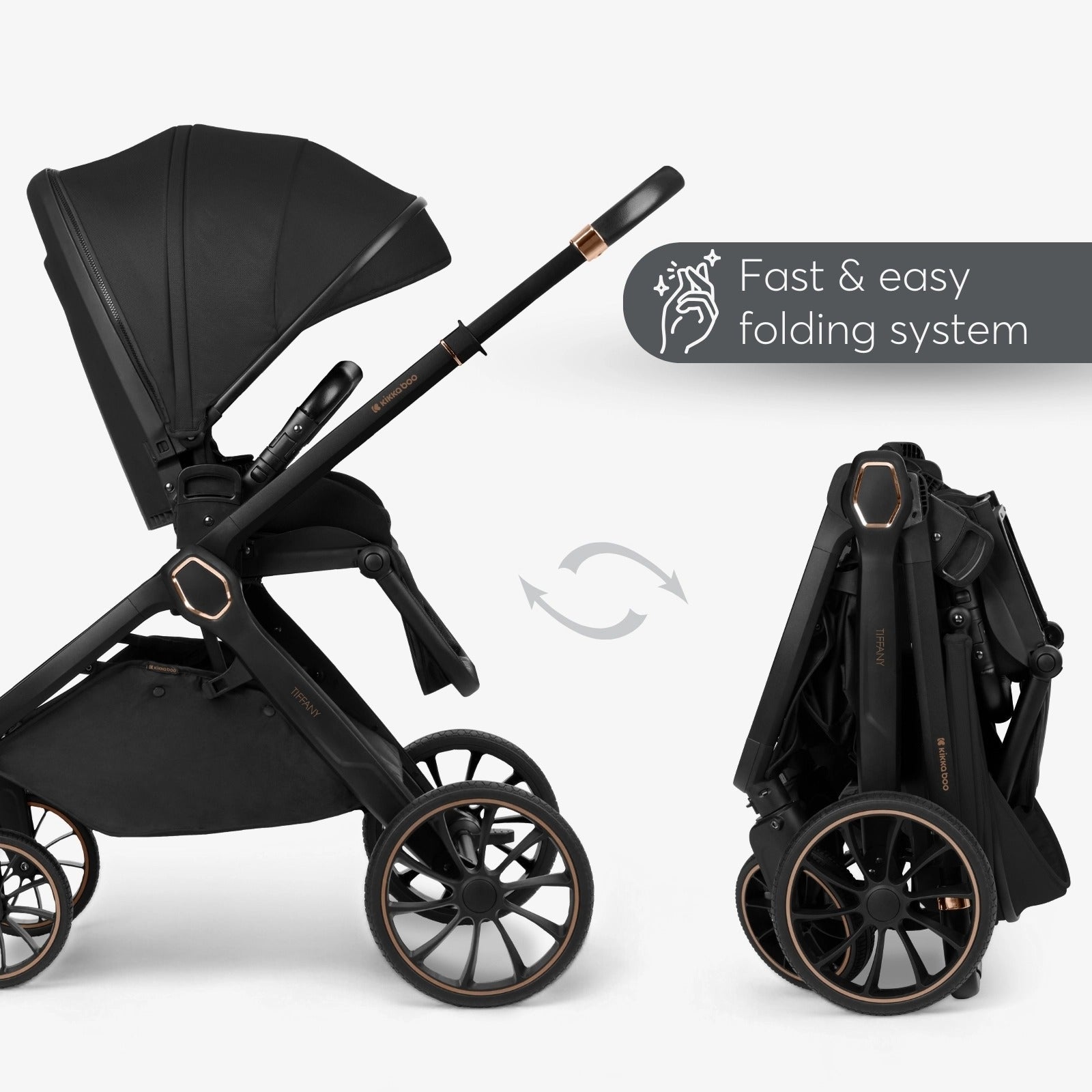 Kikkaboo Tiffany Stroller 2-in-1 with Carrycot - Black | Prenatal, Babies, Nusring, Cybex, Avent Stroller