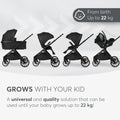 Kikkaboo Tiffany Stroller 2-in-1 with Carrycot - Black | Prenatal, Babies, Nusring, Cybex, Avent Stroller