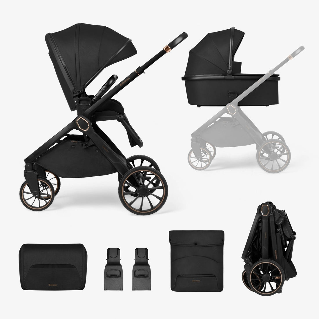 Kikkaboo Tiffany Stroller 2-in-1 with Carrycot - Black | Prenatal, Babies, Nusring, Cybex, Avent Stroller