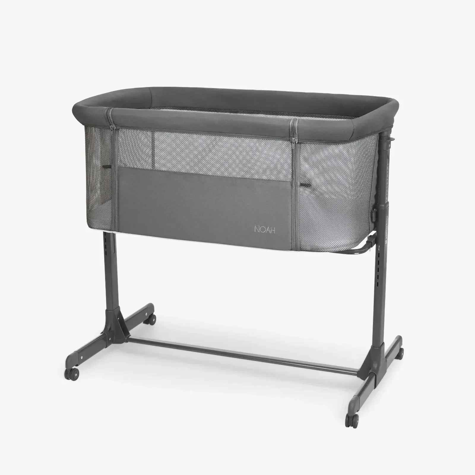 Kikkaboo Noah Bedside Crib – Dark Grey (2025)