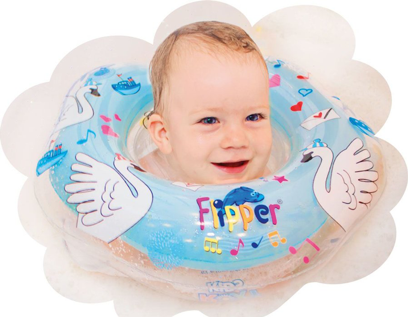 Circle musical on a neck for swimming Flipper Swan lake