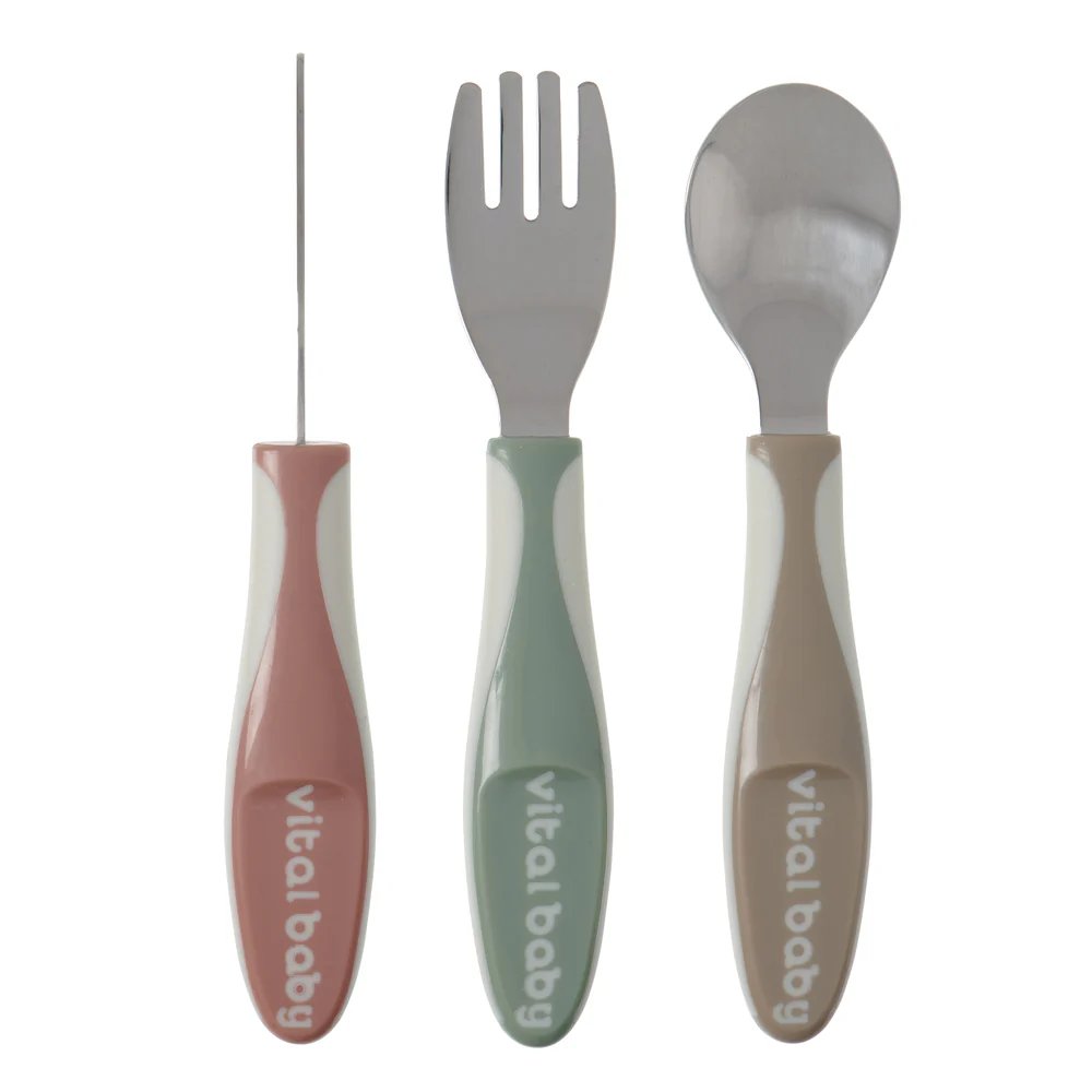 Vital Baby Nourish Big Kid Cutlery Pack of 3 - Natural | Prenatal, Babies, Nusring, Cybex, Avent Spoon