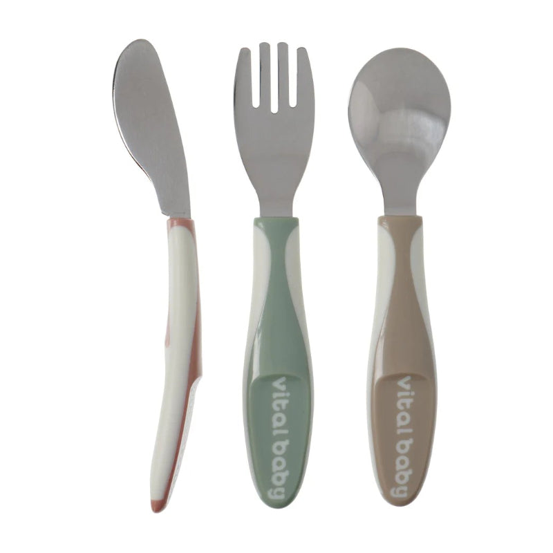 Vital Baby Nourish Big Kid Cutlery Pack of 3 - Natural | Prenatal, Babies, Nusring, Cybex, Avent Spoon