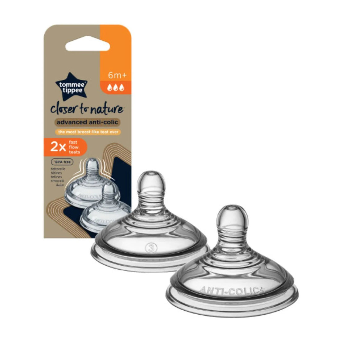 Tometipe Closer To Naure Anti-Colic -Pack Of 2 Teats Teats