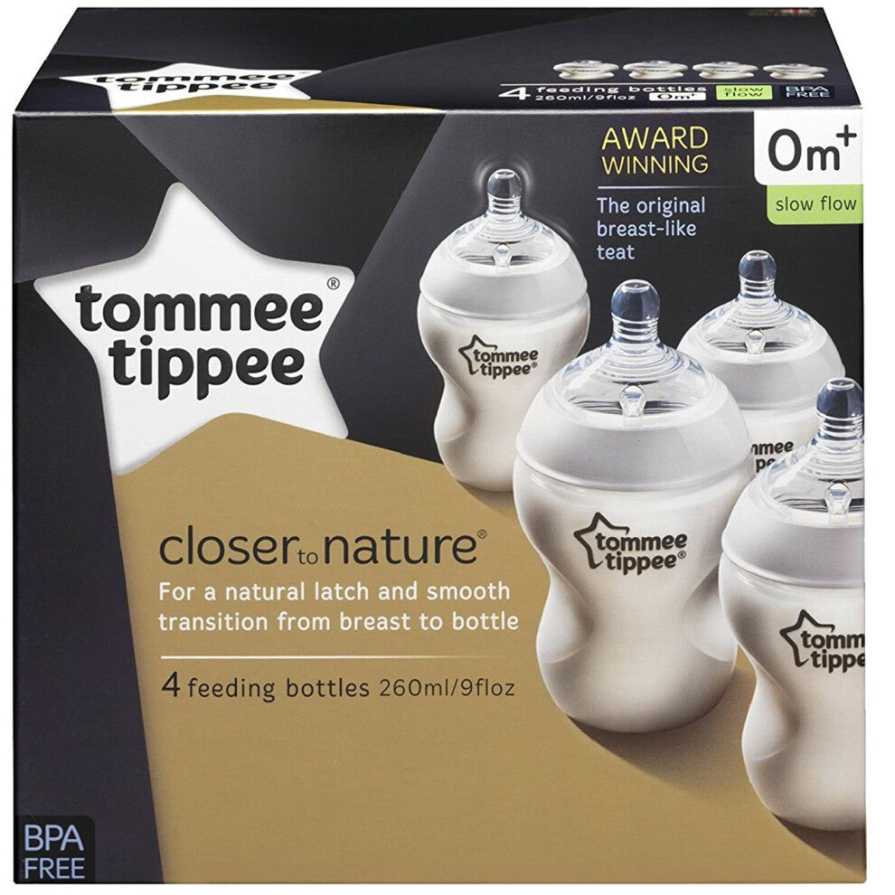 Tommee Tippee Tommee Tippee Closer to Nature Feeding Bottl 260ml Pack of 4 | Prenatal, Babies, Nusring, Cybex, Avent Special Needs Bottle