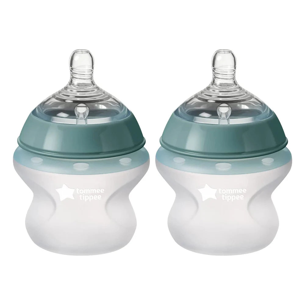 Tommee Tippee 150ml Silicone Baby Bottles w/Travel Lids 0m+