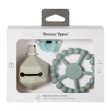 Tommee Tippee Silicone Comfort Gift Set Ultra-Light Soother Green, 0-6m+