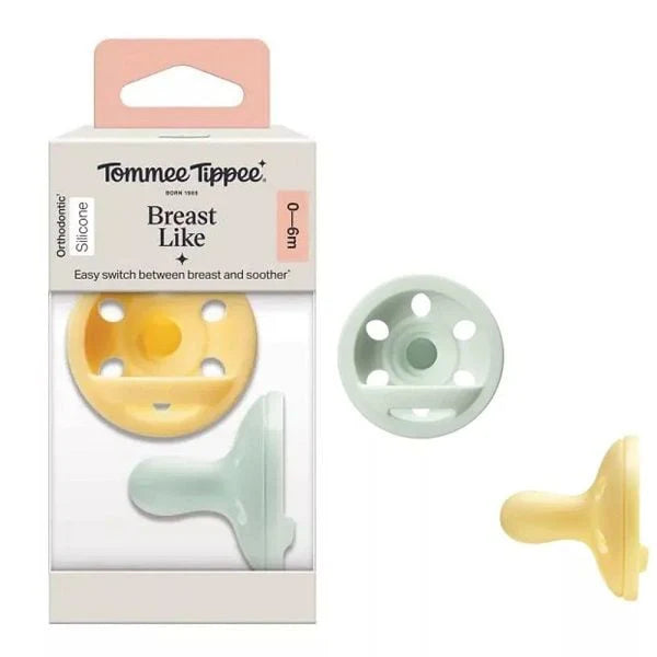 Tommee Tippee 2-Pack Breast-Like Pacifiers, Multicolor , 0-6 Months