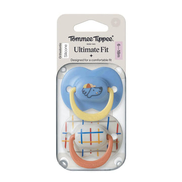 Tommee Tippee Ultimate Fit Soother Boy  6-18m Pack of 2 Assorted