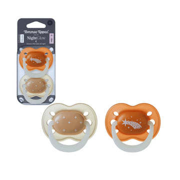 Tommee Tippee Night Time Soother 0-6m Pack of 2 Assorted