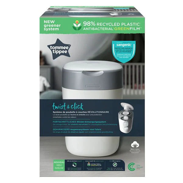 Tommee Tippee Twist & Click White Diaper Bin Odor Control