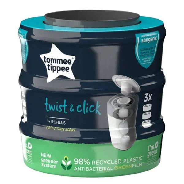 Tommee Tippee Twist & Click Diaper Disposal Bin Refills, 3 Packs