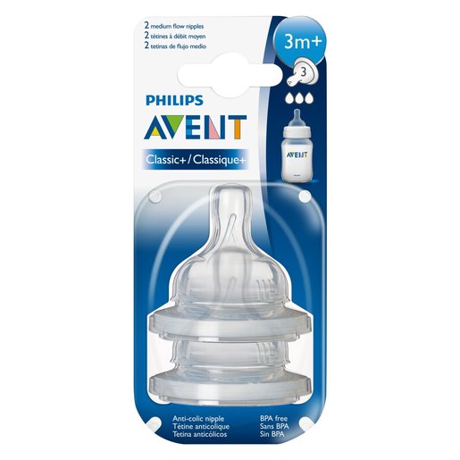 Avent Classic+ Teats 3m+ - Pack of 2 | Prenatal, Babies, Nusring, Cybex, Avent Bottle Sterilizer