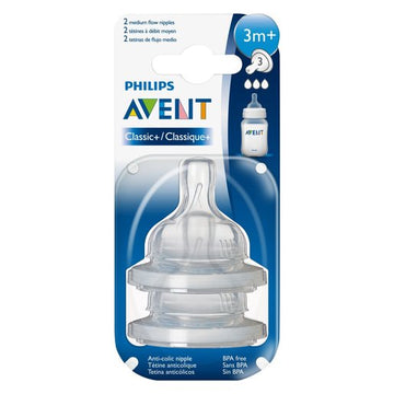 Avent Classic+ Teats 3m+ - Pack of 2 | Prenatal, Babies, Nusring, Cybex, Avent Bottle Sterilizer