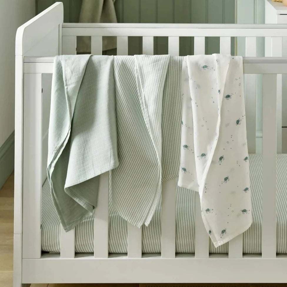 Mamas & Papas Large Turtle Muslin Cloths Pack of 3 | Prenatal, Babies, Nusring, Cybex, Avent Muslin Cloth