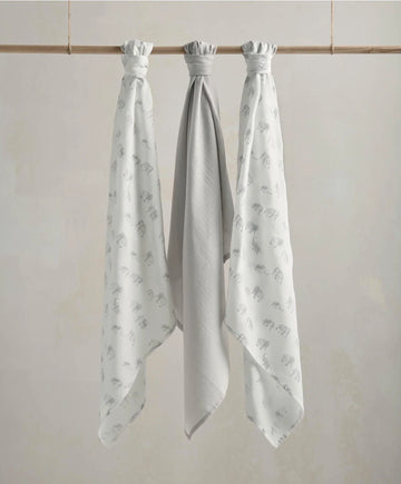 Mamas & Papas Large Muslin Cloths (3 Pack) - Welcome to the World Elephant Muslin Cloth USA, Lebanon Babies