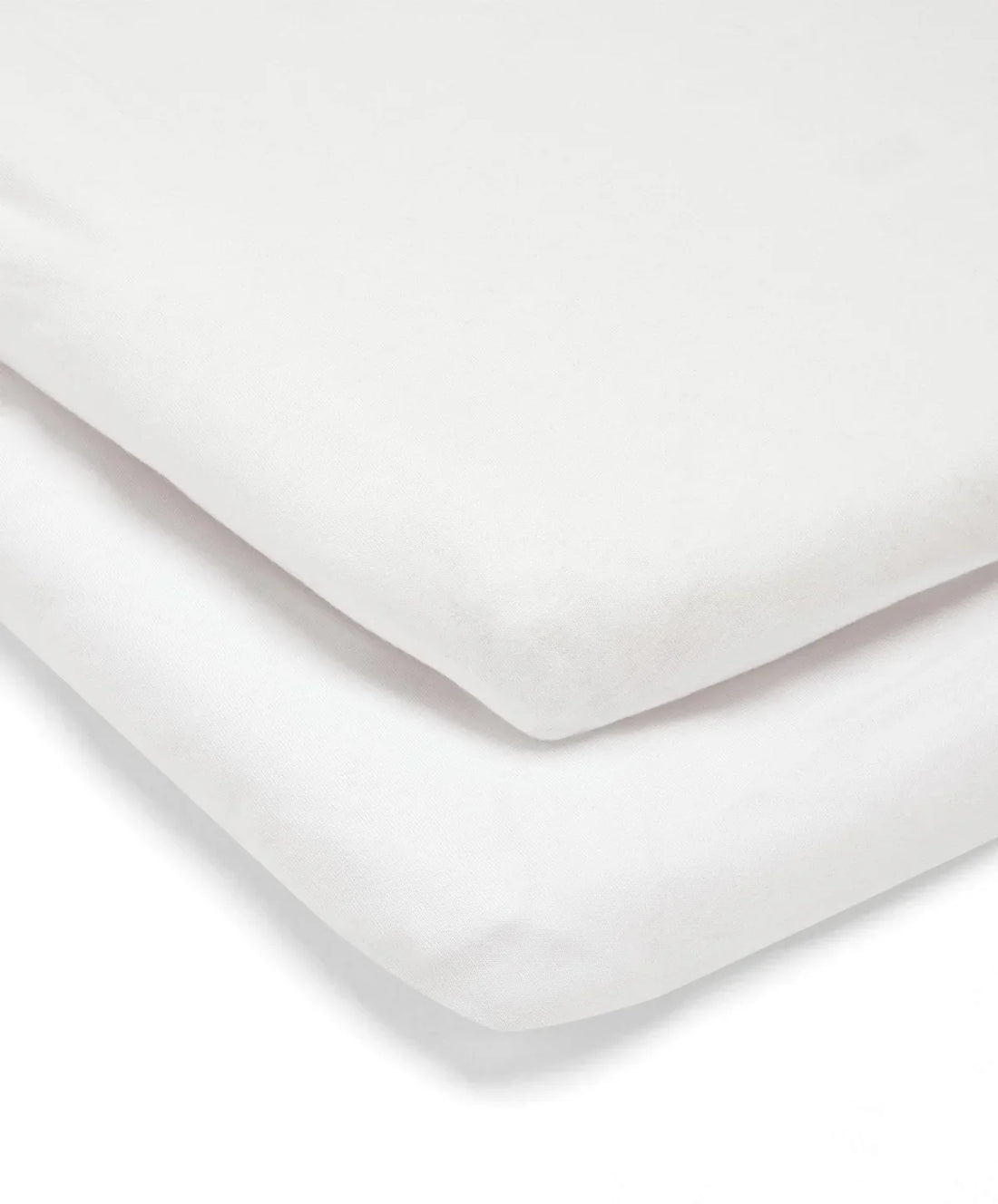 Mamas & Papas Pack of 2 Lua Bedside Crib Sheets - White Fitted Sheet USA, Lebanon Babies