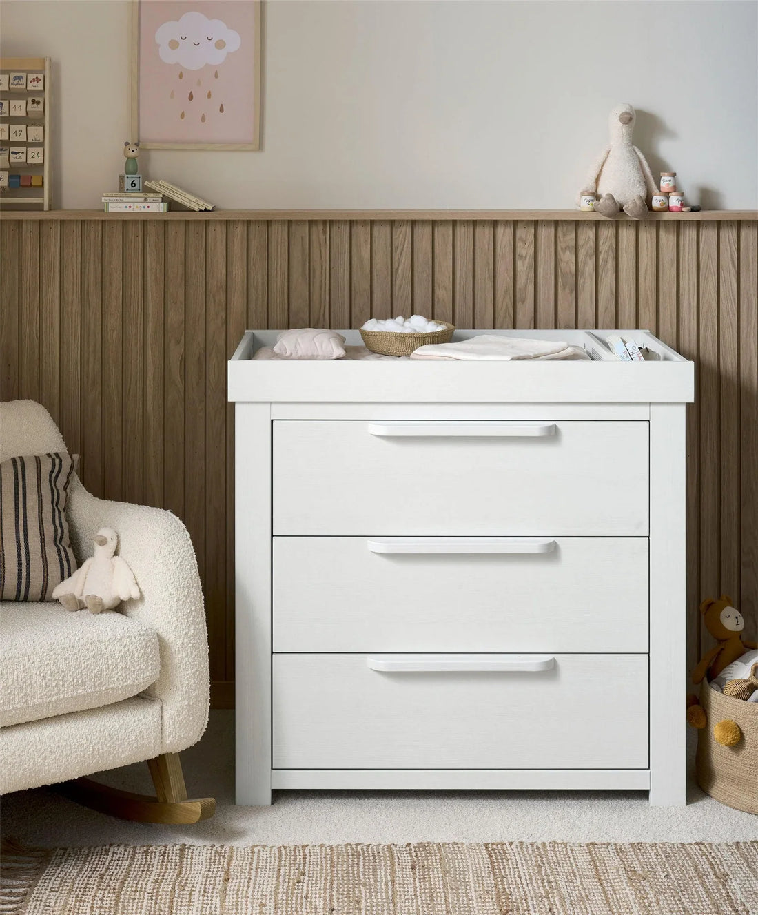 Mamas & Papas Franklin Dresser & Changer - White Wash | Prenatal, Babies, Nusring, Cybex, Avent Dresser
