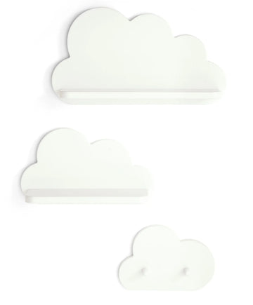 Mamas & Papas White Cloud Shelves and Coat Hook Set Shelf