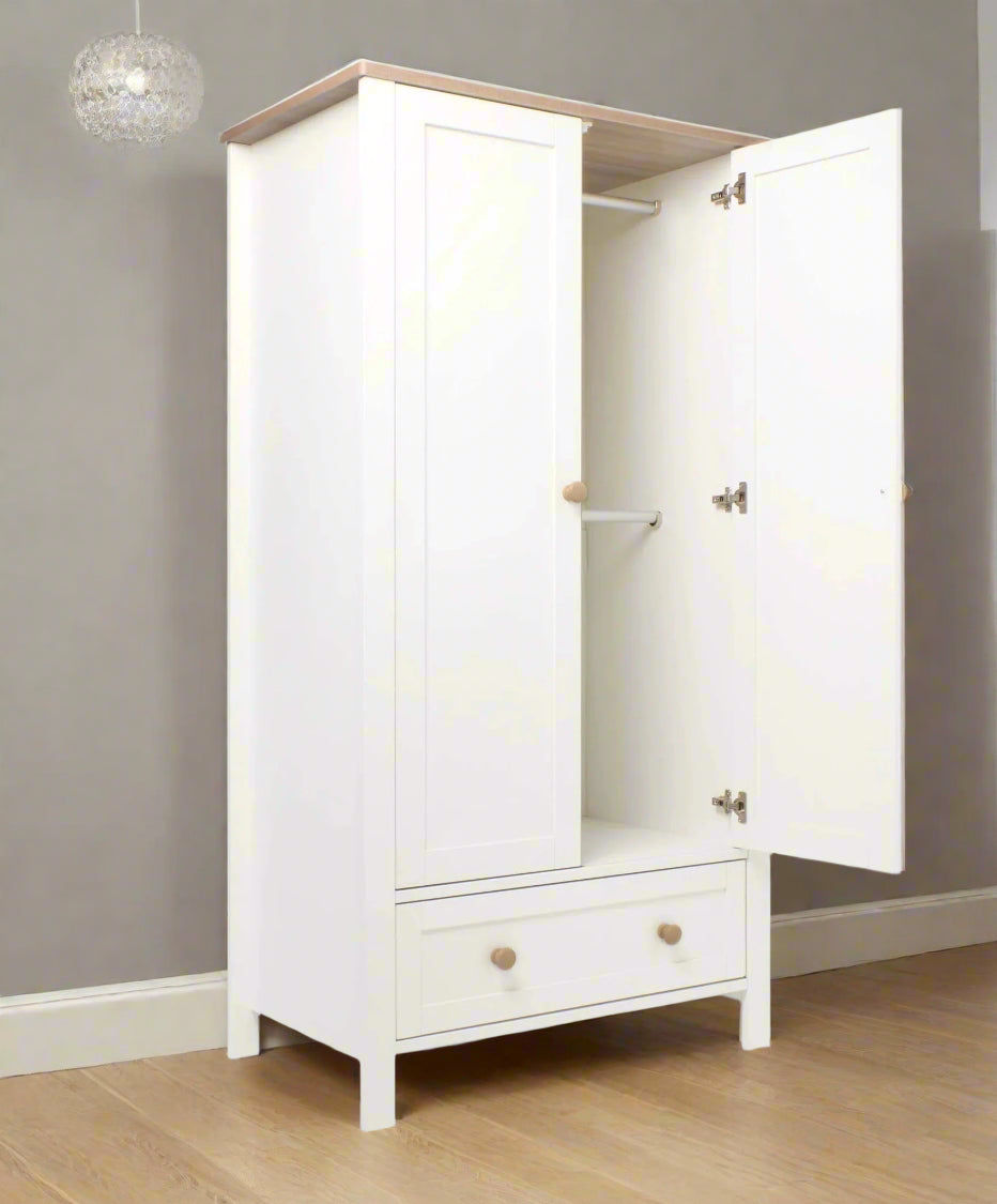 Wedmore Nursery Wardrobe - White/Natural