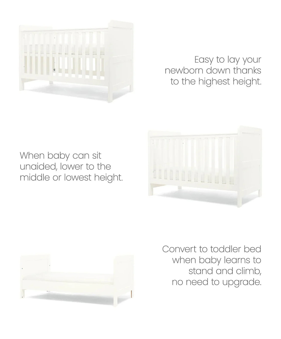 Mamas & Papas Hampden Cotbed - White | Prenatal, Babies, Nusring, Cybex, Avent Cotbed