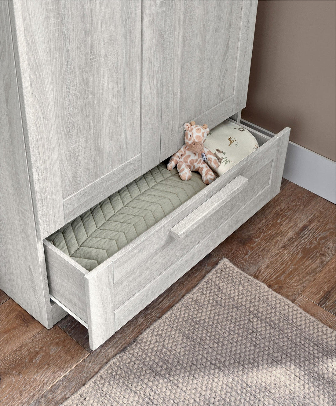 Mamas & Papas Atlas 2 Door Nursery Wardrobe with Storage Drawer - Nimbus White | Prenatal, Babies, Nusring, Cybex, Avent Nursery Furniture