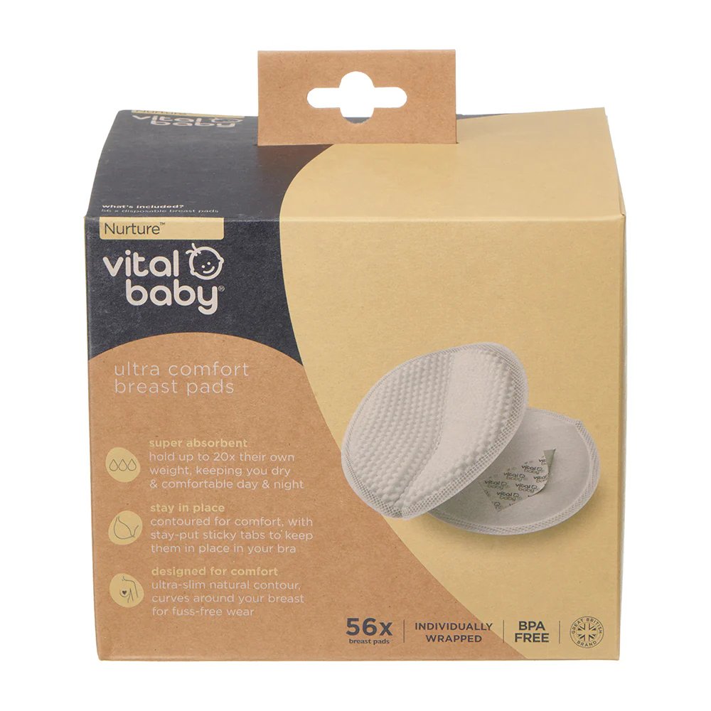 Vital Baby Nurture Ultra Comfort Breast Pads Pack of 56 | Prenatal, Babies, Nusring, Cybex, Avent Breast Pads
