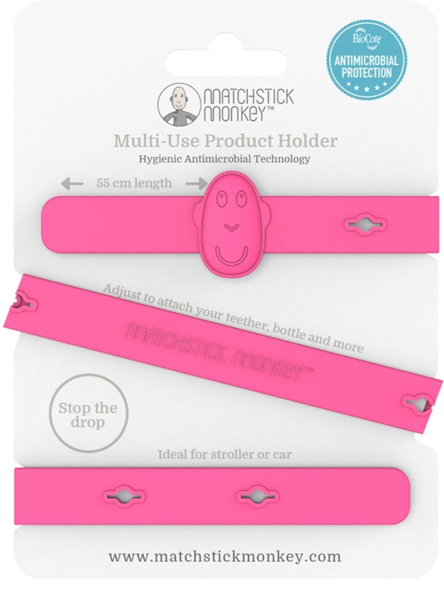 Matchstick Monkey Antimicrobial Silicone Multi-Use Product Holder Strap For Teether | Prenatal, Babies, Nusring, Cybex, Avent Teether