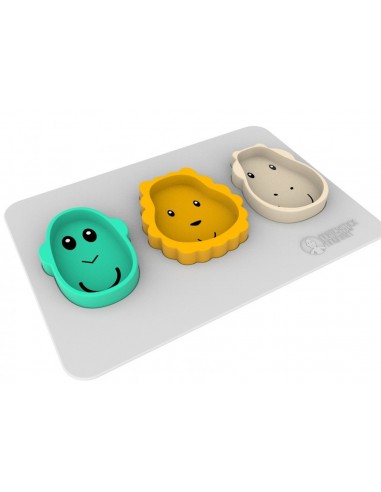 Matchstick Monkey Dinner Set Animal Snack Mat Cool Grey Pack of 4 | Prenatal, Babies, Nusring, Cybex, Avent Feeding Set