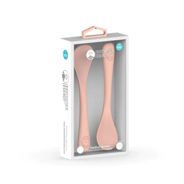 Matchstick Monkey Teething Spoon Pack of 2 Dusky - Pink | Prenatal, Babies, Nusring, Cybex, Avent Utensil