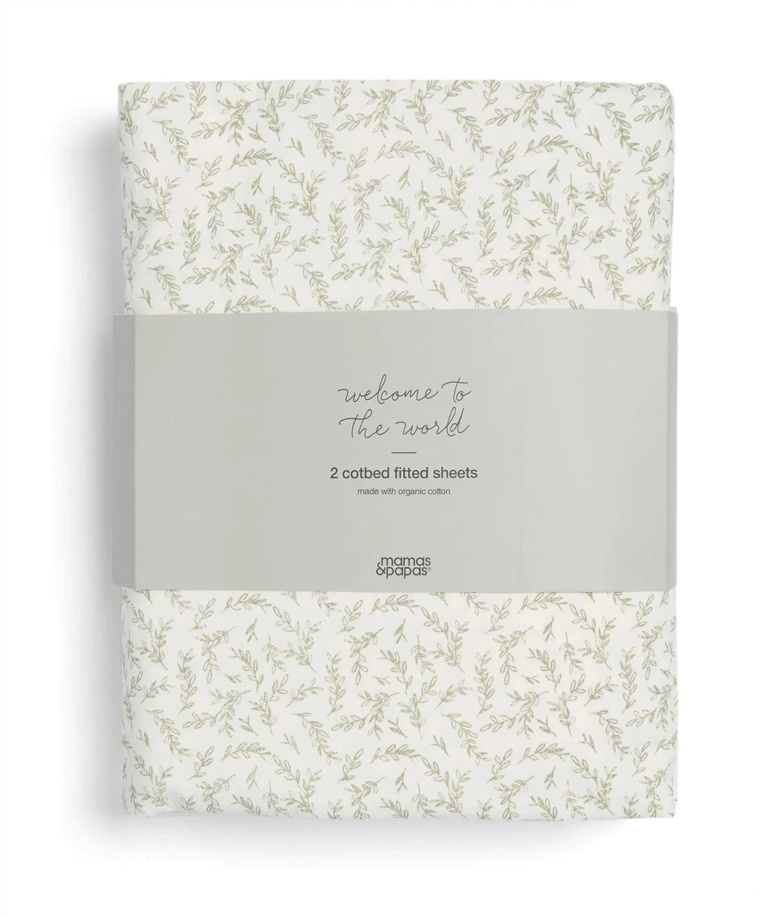 Cotbed Fitted Sheets (Pack of 2) Seed/Leaf - Welcome to the World Seedling